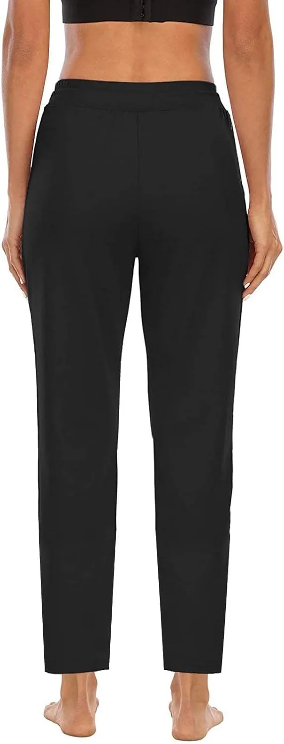DDAPJ pyju Women's Yoga Pants Drawstring High Waist Workout Pants Straight Leg Casual Pants Gym Stretch Trousers with Pockets