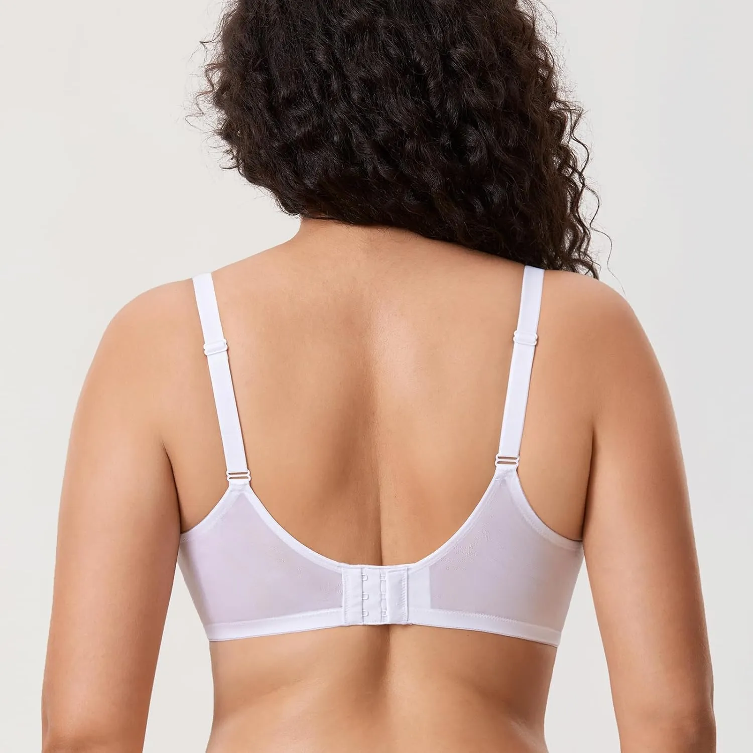 DELIMIRA Women's Balconette Bra Plus Size Lace Sexy Underwire Unlined Push Up See Through Bras
