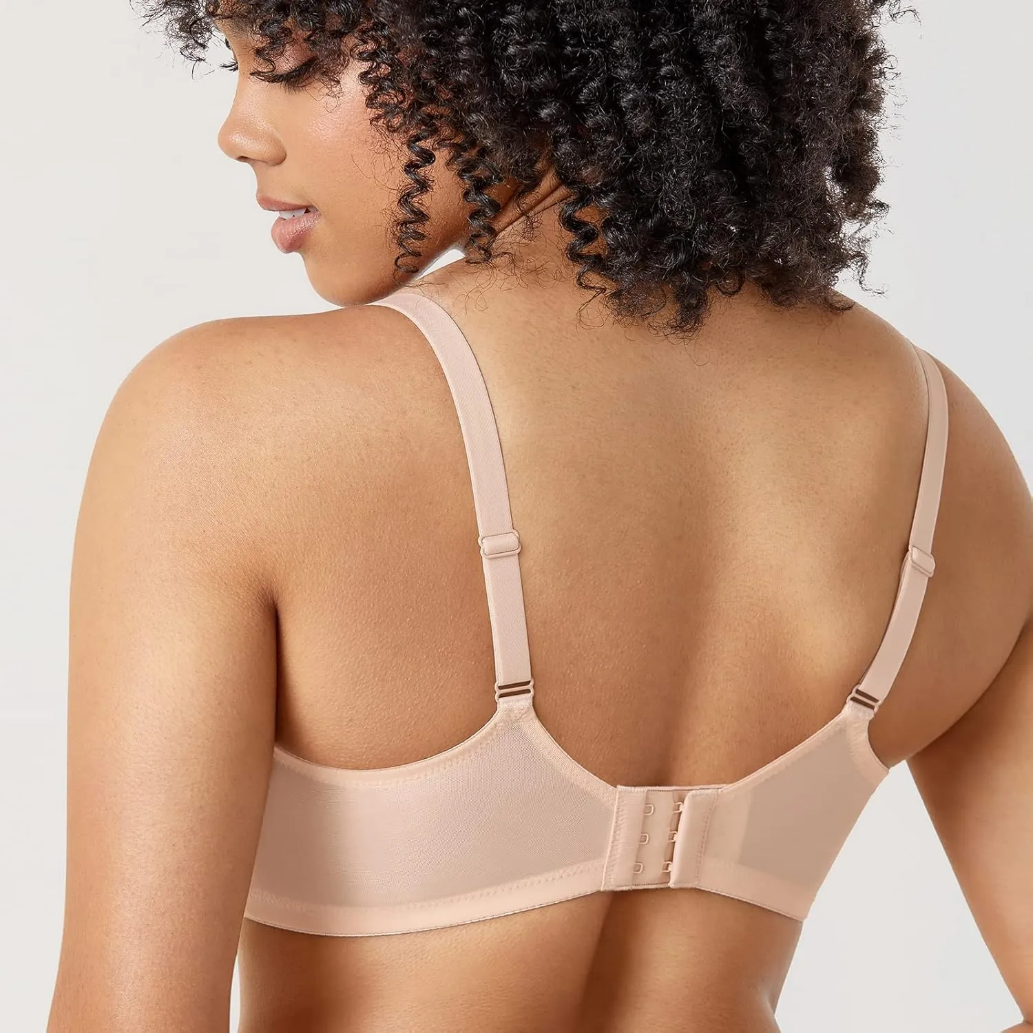 DELIMIRA Women's Balconette Bra Plus Size Lace Sexy Underwire Unlined Push Up See Through Bras