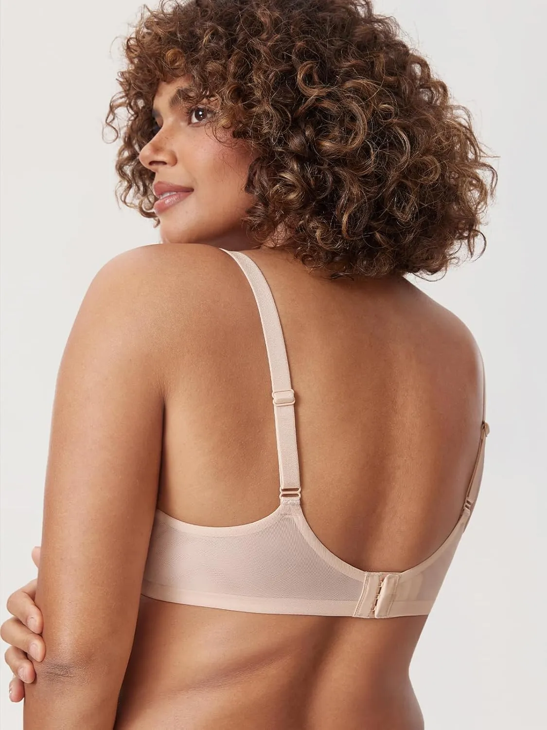 DELIMIRA Women's Balconette Lace Bra Plus Size Sexy See Through Unlined Underwire Bras