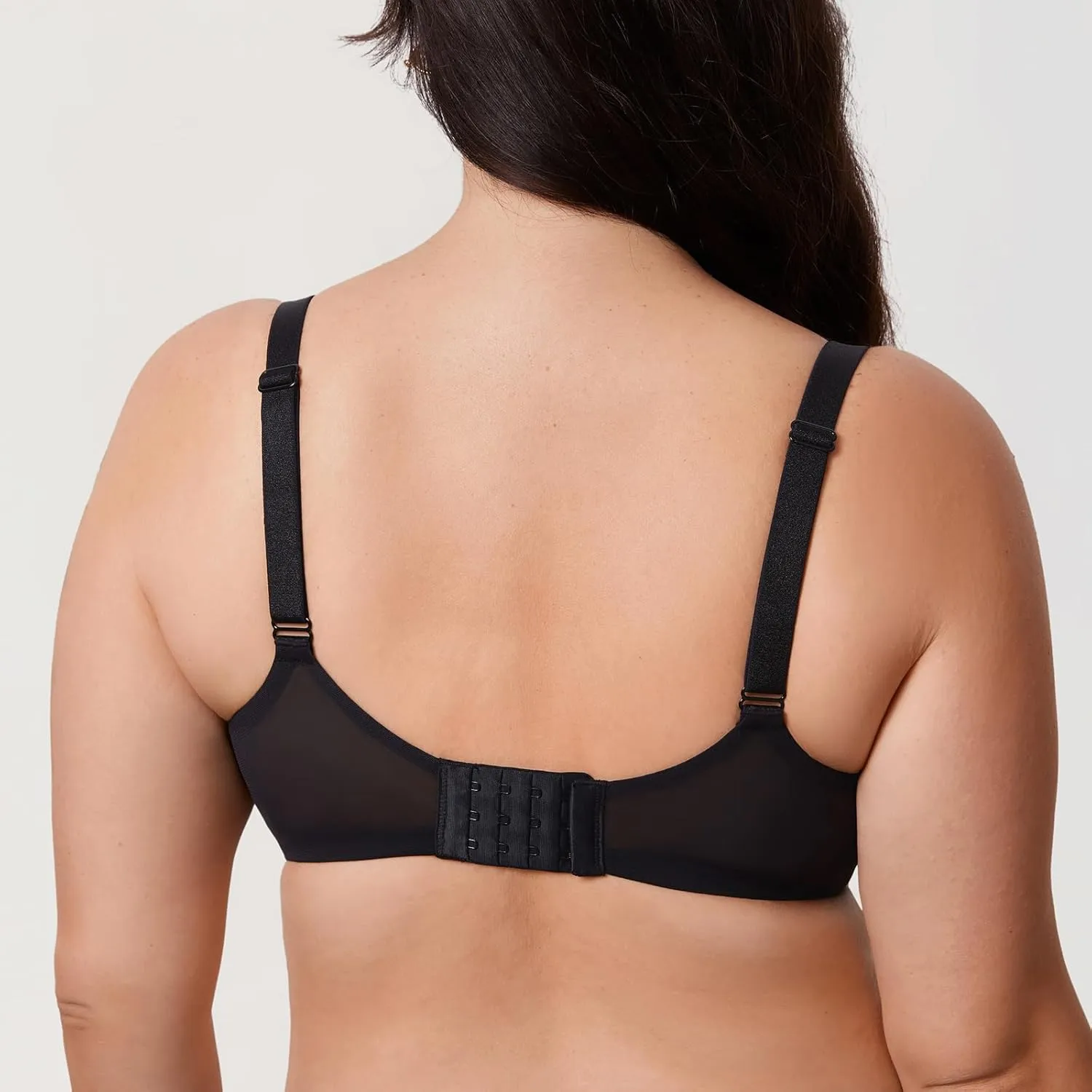 DELIMIRA Women's Balconette Lace Bra Plus Size Sexy See Through Unlined Underwire Bras