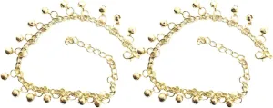 Didiseaon Gold Metal Anklets for Women 2 Pack Bells Anklet Foot Chain for Summer Beach Fashionable Ankle Jewelry Sound