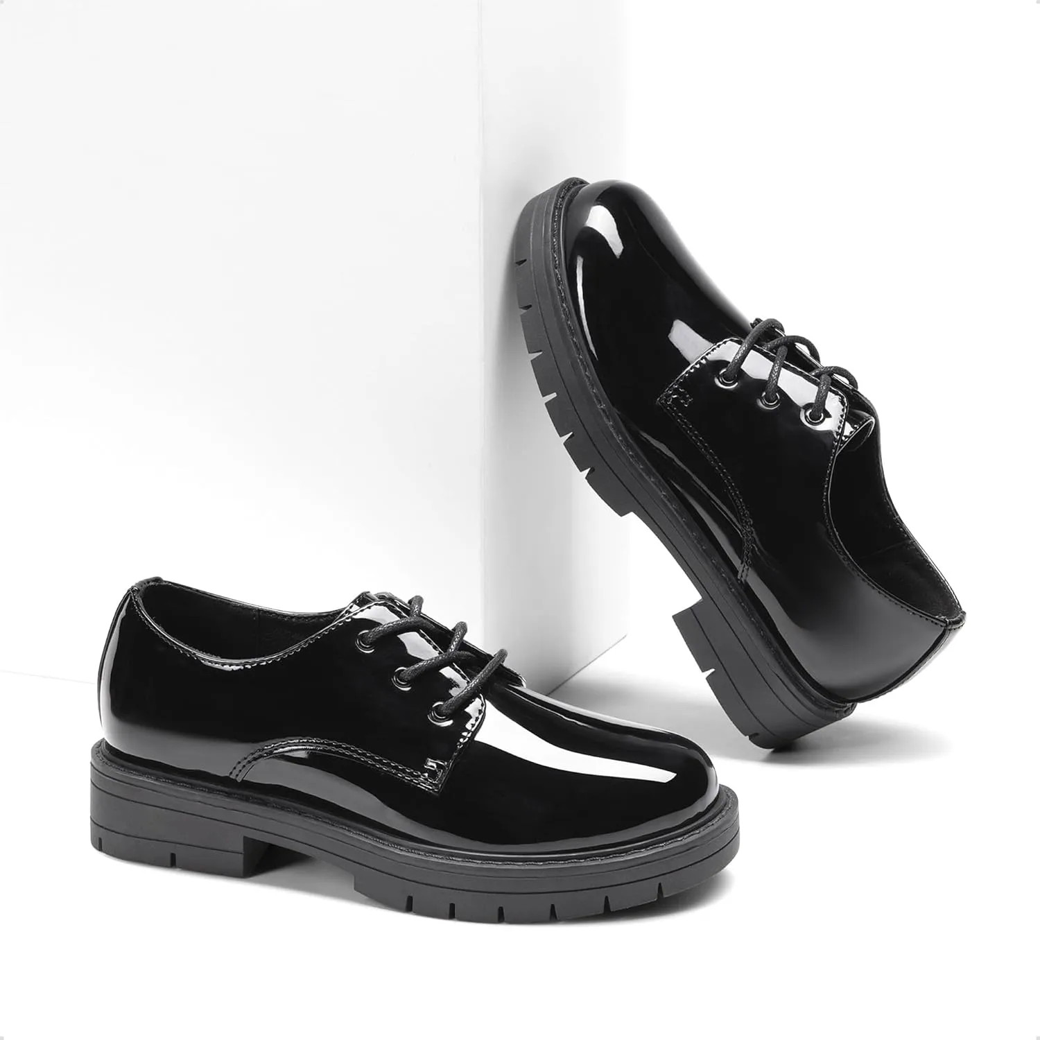 DREAM PAIRS Boys Girls Dress Shoes Kids Uniform Formal Classic Oxfords Lace-up for Toddler Little Big Kid