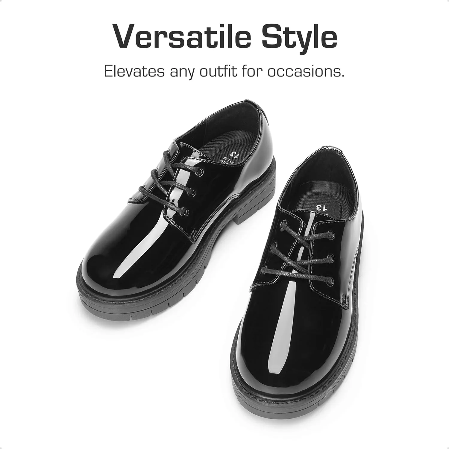 DREAM PAIRS Boys Girls Dress Shoes Kids Uniform Formal Classic Oxfords Lace-up for Toddler Little Big Kid