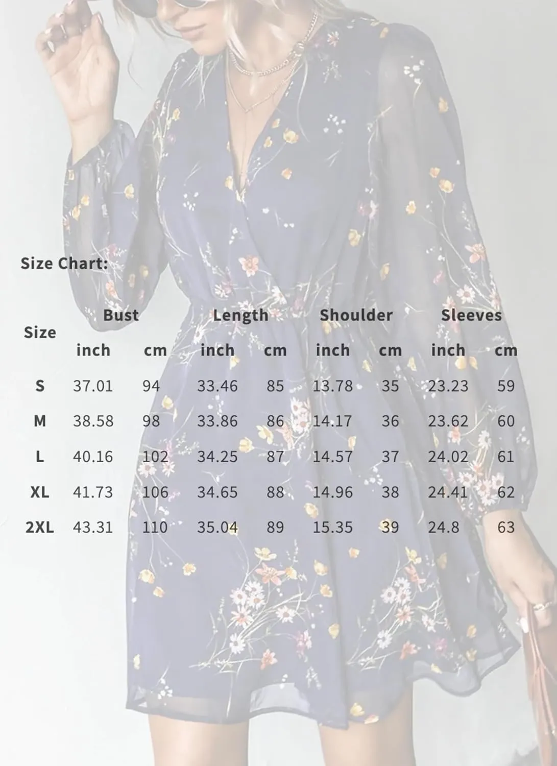Dress for Women Long Sleeve Ruffle Floral Summer Deep V Neck 2025 Flowy Mini Dress