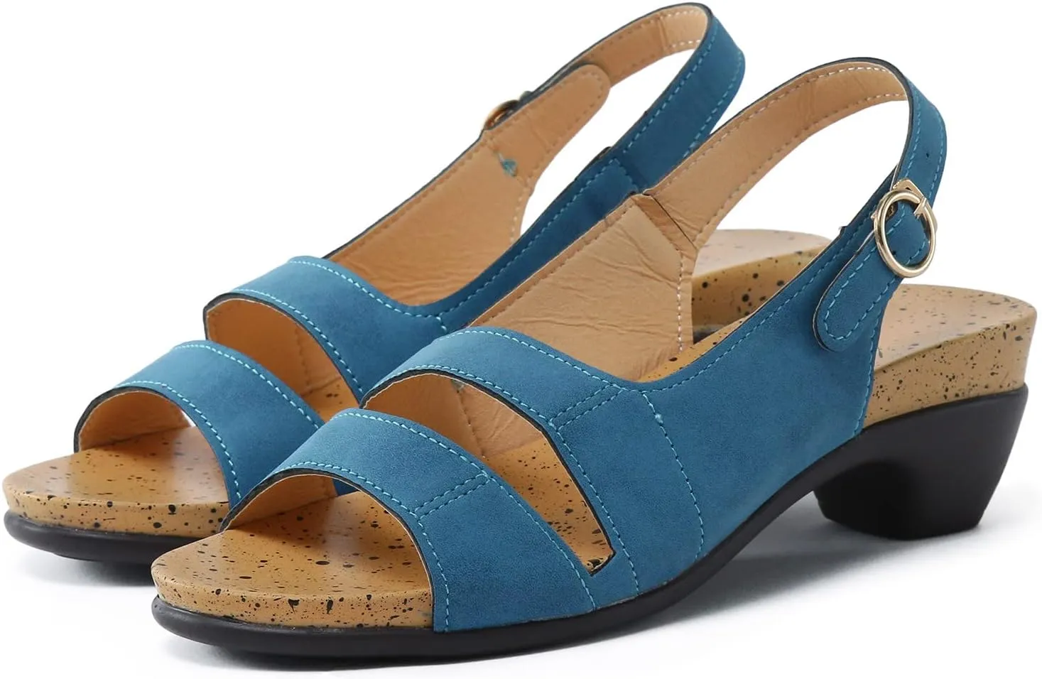 Eduavar Shoes for Women Sandals Dressy, Orthopedic Sandals for Women Open Toe Sandals Casual Heel Sandals with Ankle Strap