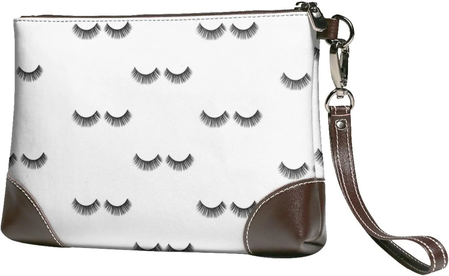 Eyelash Pattern Women Leather Clutch Bag Wristlet Handbags Purses Evening Bag Clutch Purse
