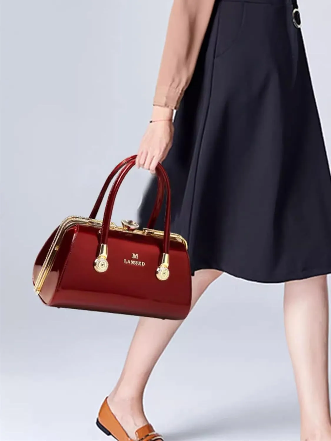 Fashion Leather Women's Top Handle Satchel Crossbody Handbags Diamonds Evening Bag Purses Hard Shoulder Bags