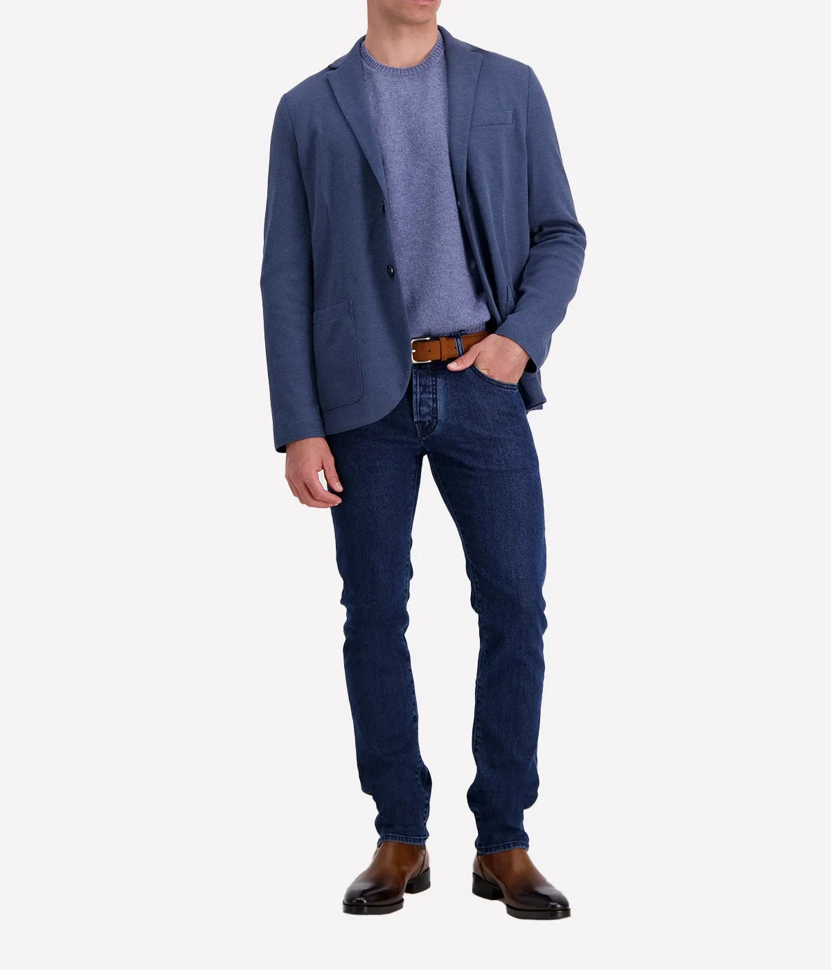 *FINAL SALE* Loro Piana Cavalry Twill Blazer in Denim