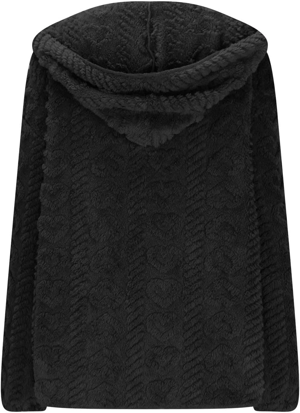Finelylove Winter Coats for Women 2024 Fuzzy Fleece Hoodie Mid Length Soft Sherpa Cardigan Sweater Trendy Teddy Bear Coats