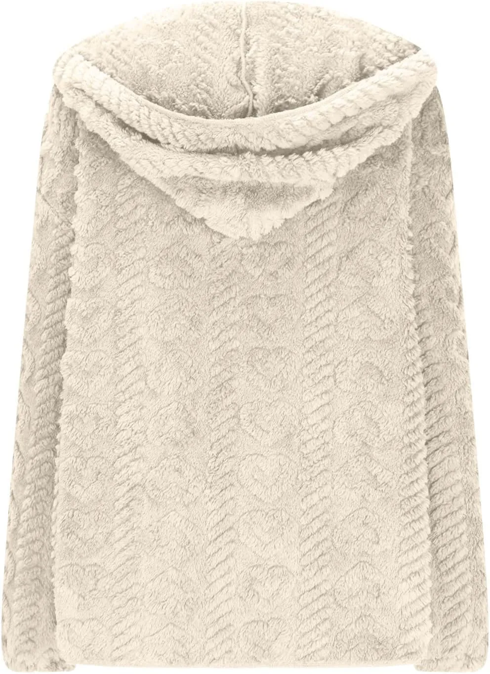 Finelylove Winter Coats for Women 2024 Fuzzy Fleece Hoodie Mid Length Soft Sherpa Cardigan Sweater Trendy Teddy Bear Coats