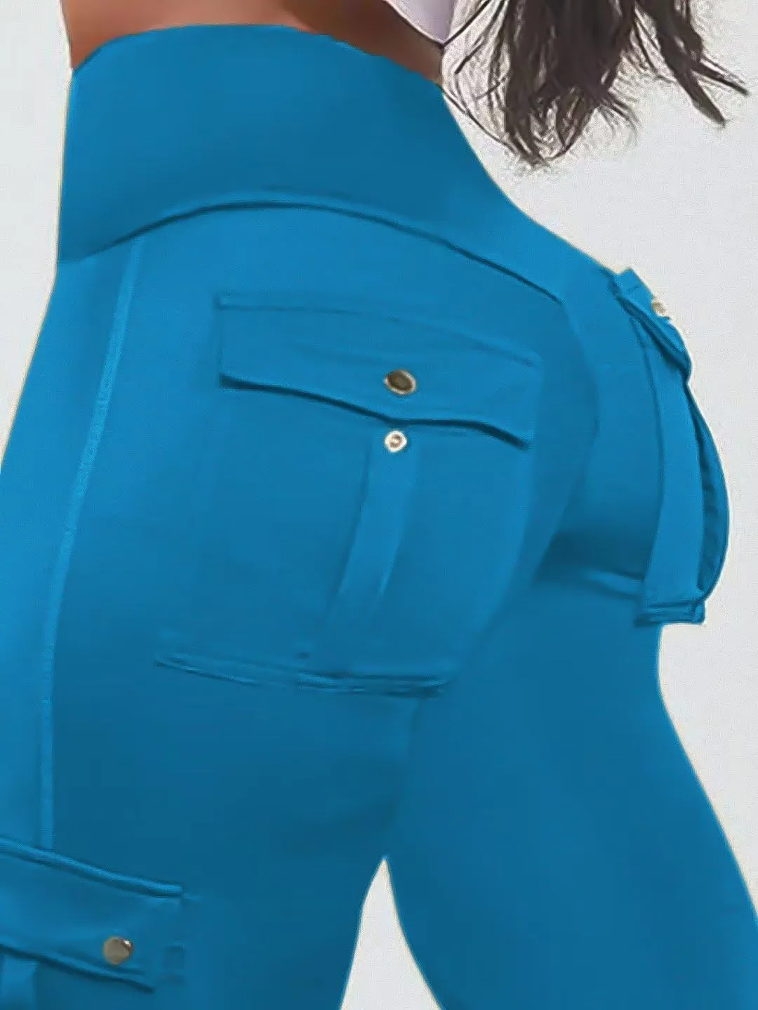 Flamingals Butt Lifting Leggings for Women High Waisted Workout Jeggings Cargo Leggings with Flap Pockets