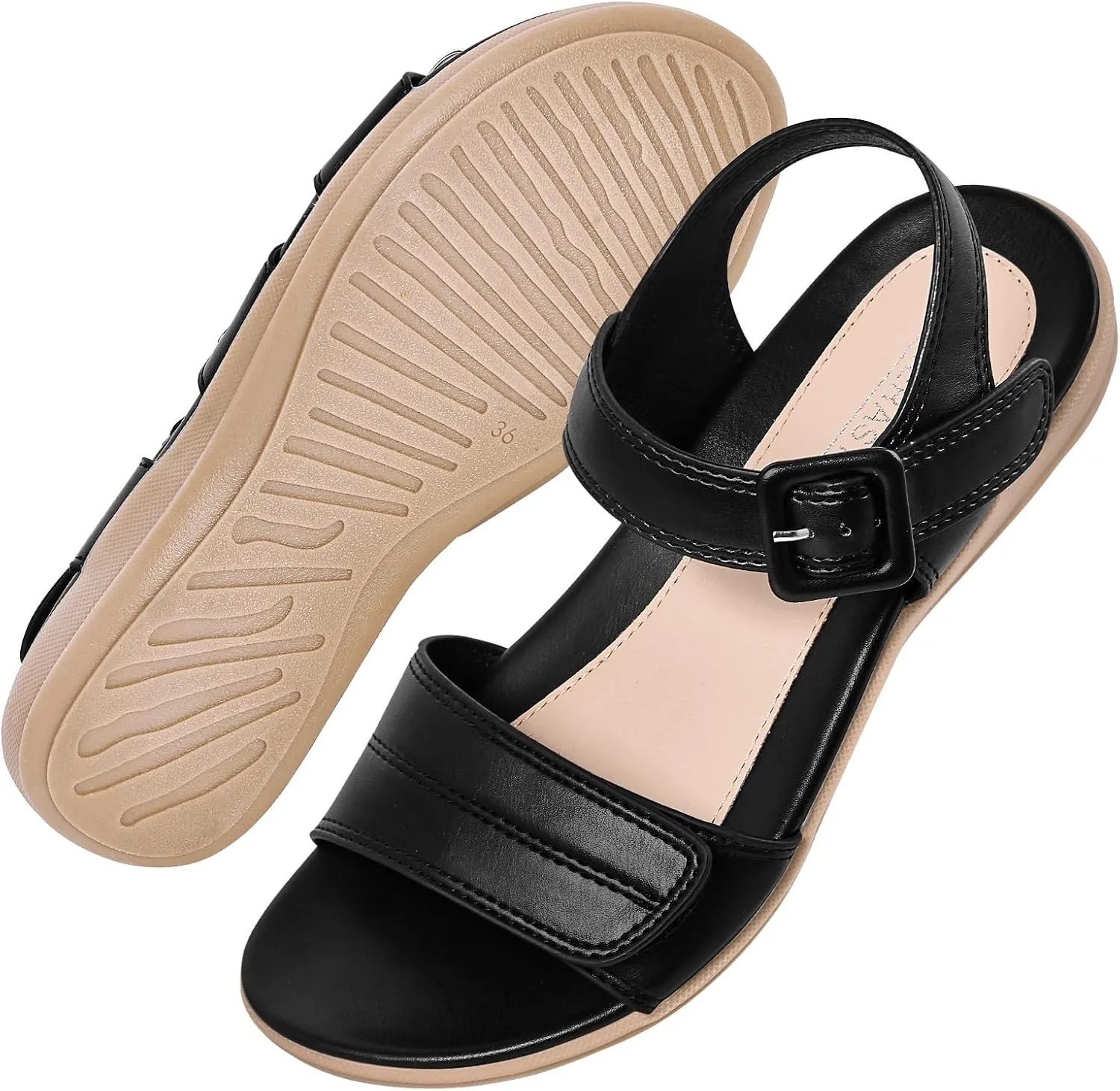 Flat Sandals for Women Dressy - Comfortable Walking Summer Womens Sandal