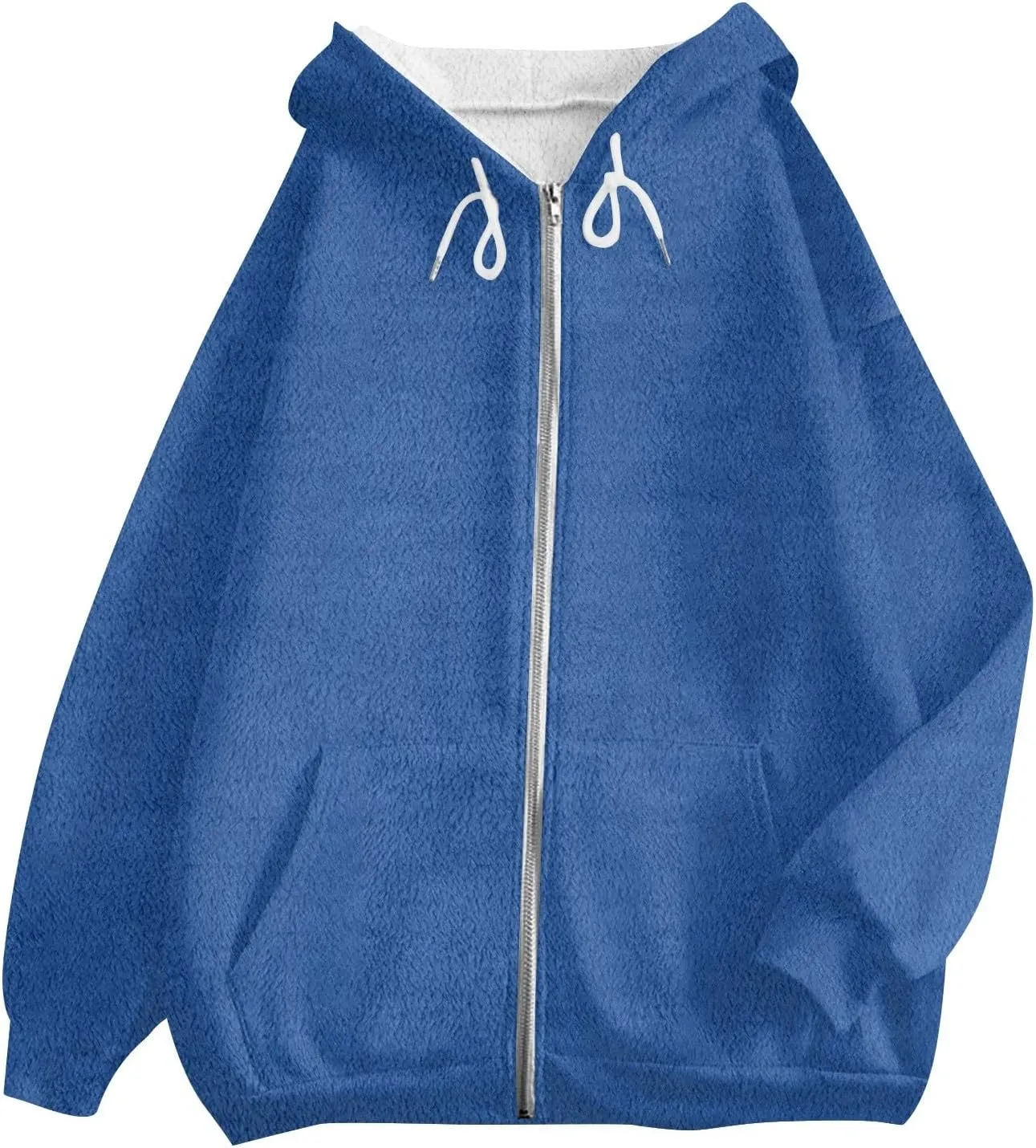 Fleece Jacket Women Full Zip Up Flannel Hoodie Soft Warm Fuzzy Hooded Sweatshirt Casual Comfy Fluffy Sweaters