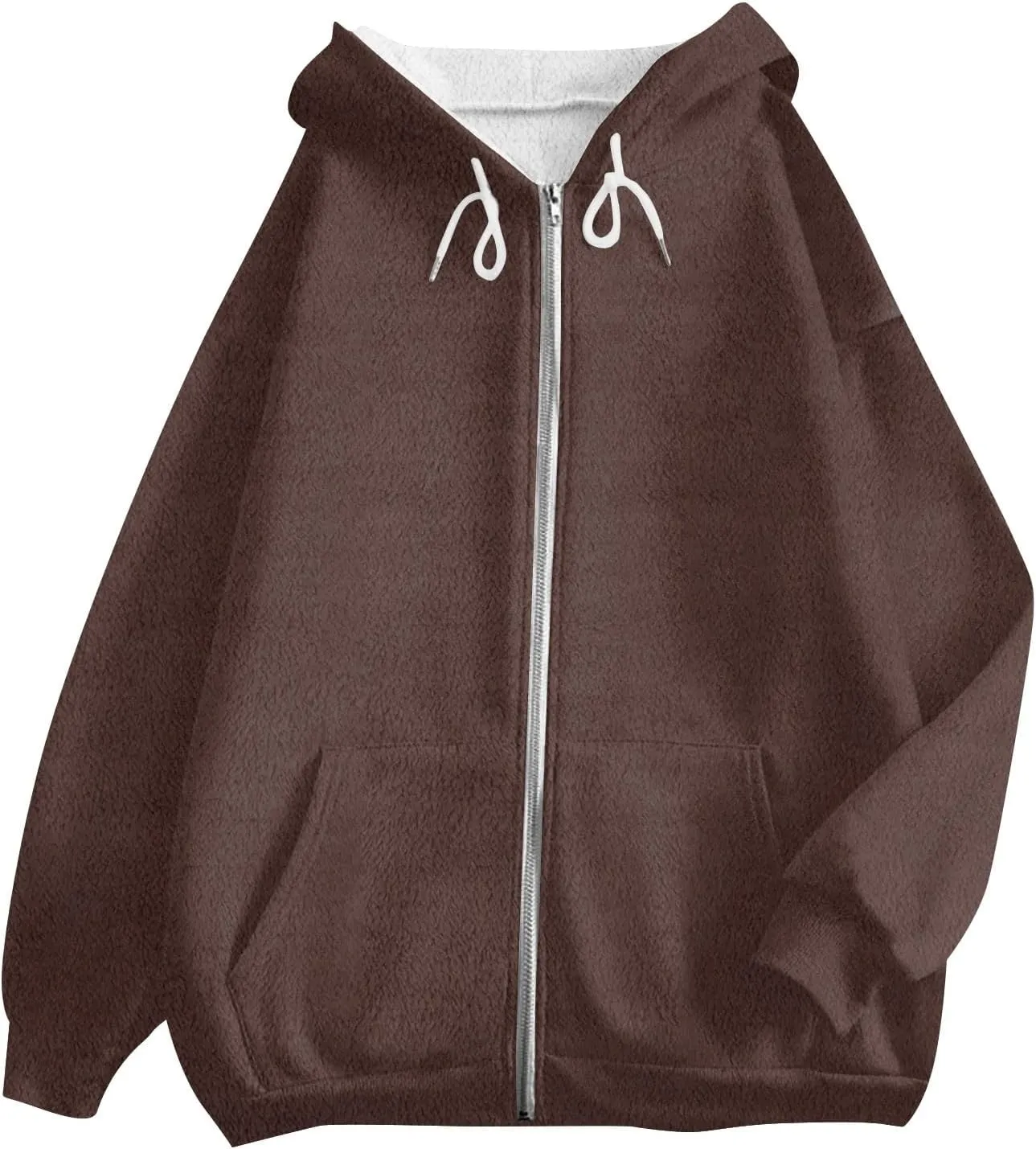 Fleece Jacket Women Full Zip Up Flannel Hoodie Soft Warm Fuzzy Hooded Sweatshirt Casual Comfy Fluffy Sweaters