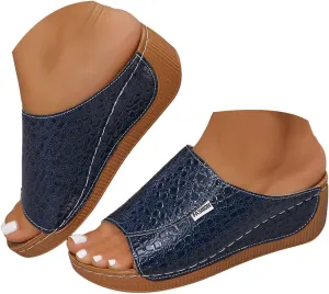 Flip Flops For Women Summer Wedges Shoes Women Slippers Bohemian Sandals Fashion Shoes Sandals Casual Comfortable Summer Backless Mules Adjustable Slide Walking Footwear