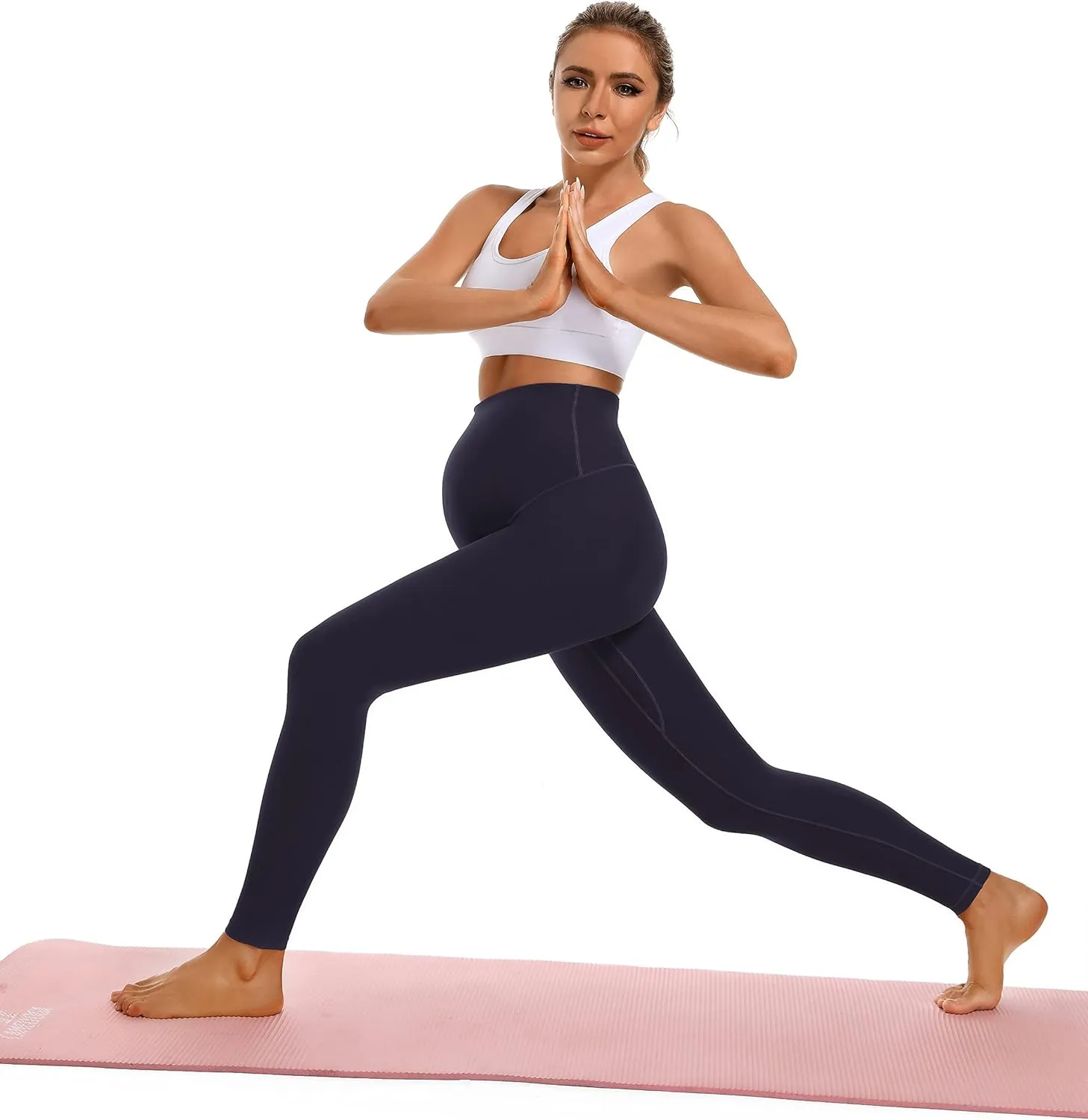 Foucome Women's Maternity Leggings Over The Belly Pregnancy Yoga Pants Workout Athletic Leggings