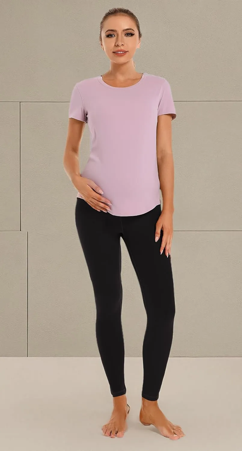 Foucome Women's Maternity Leggings Over The Belly Pregnancy Yoga Pants Workout Athletic Leggings