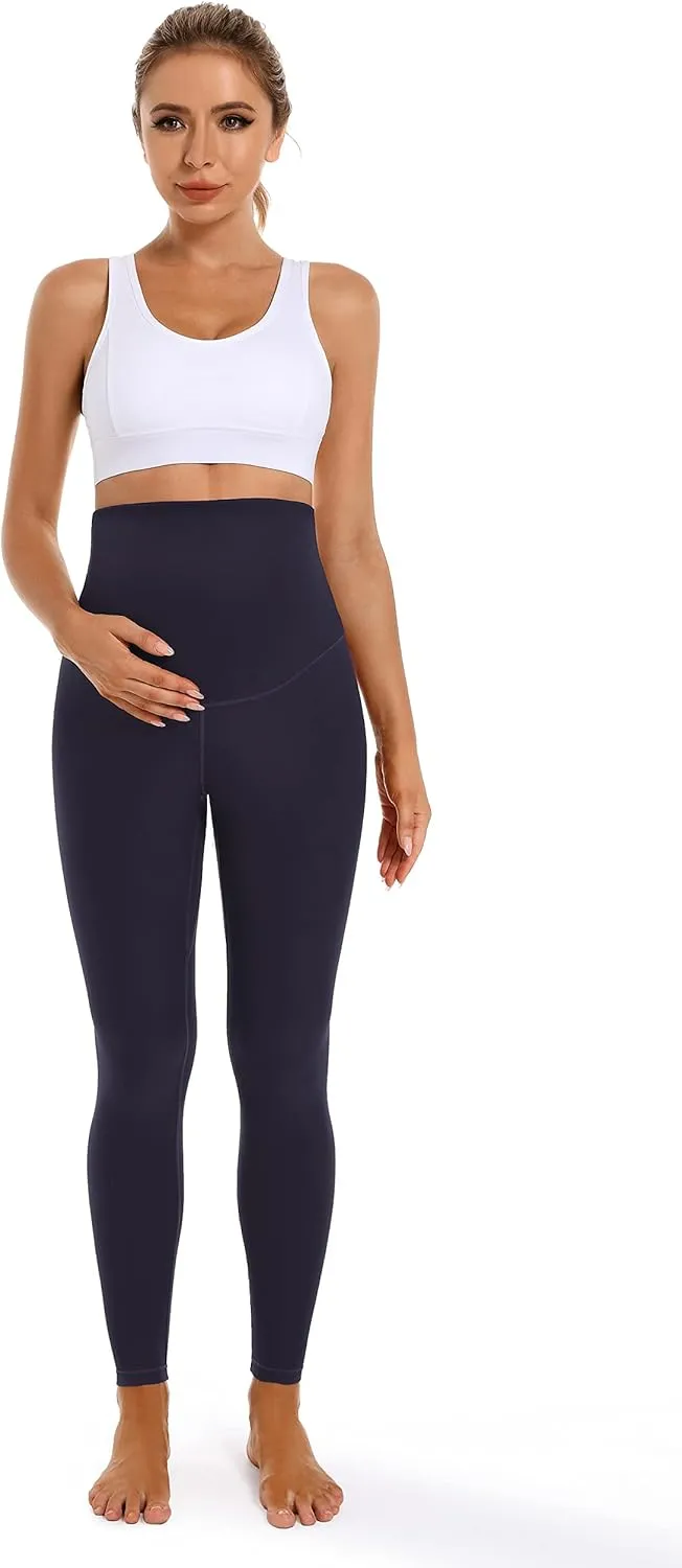 Foucome Women's Maternity Leggings Over The Belly Pregnancy Yoga Pants Workout Athletic Leggings