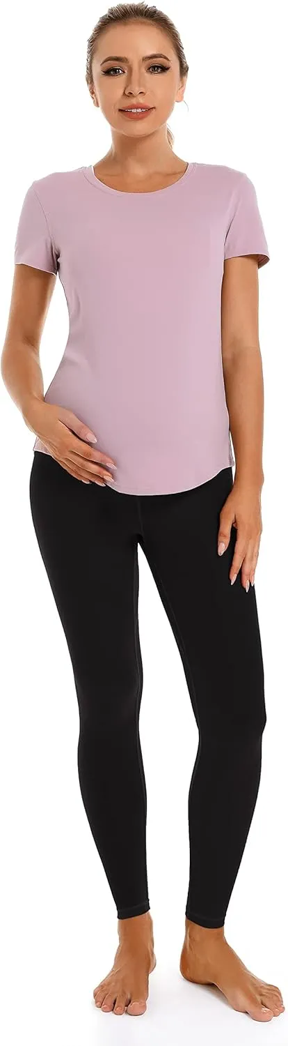 Foucome Women's Maternity Leggings Over The Belly Pregnancy Yoga Pants Workout Athletic Leggings