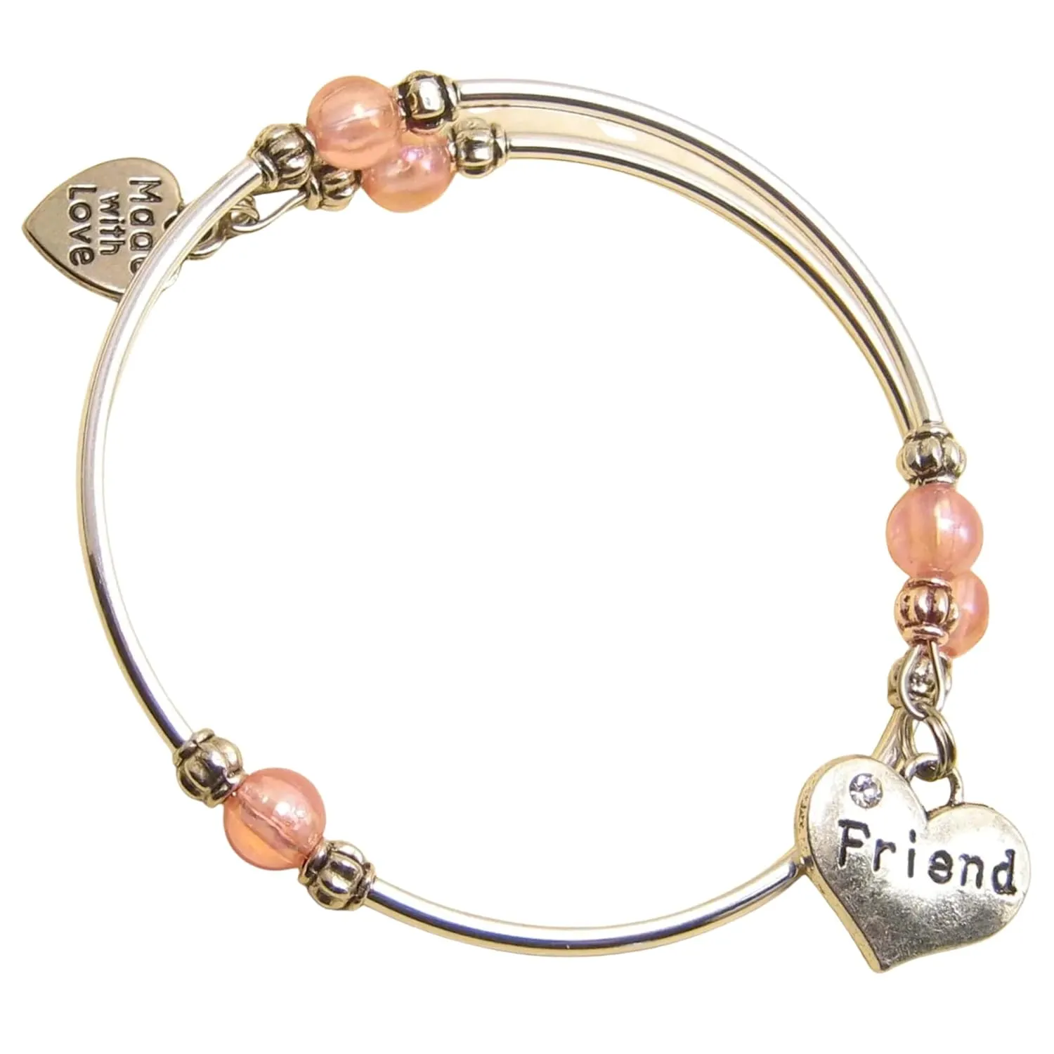 Friend Children's Wrap Bracelet Handmade Themed Charm Bracelet Jewelry Gift, Pink, Purple, Blue, or Green Bead option.