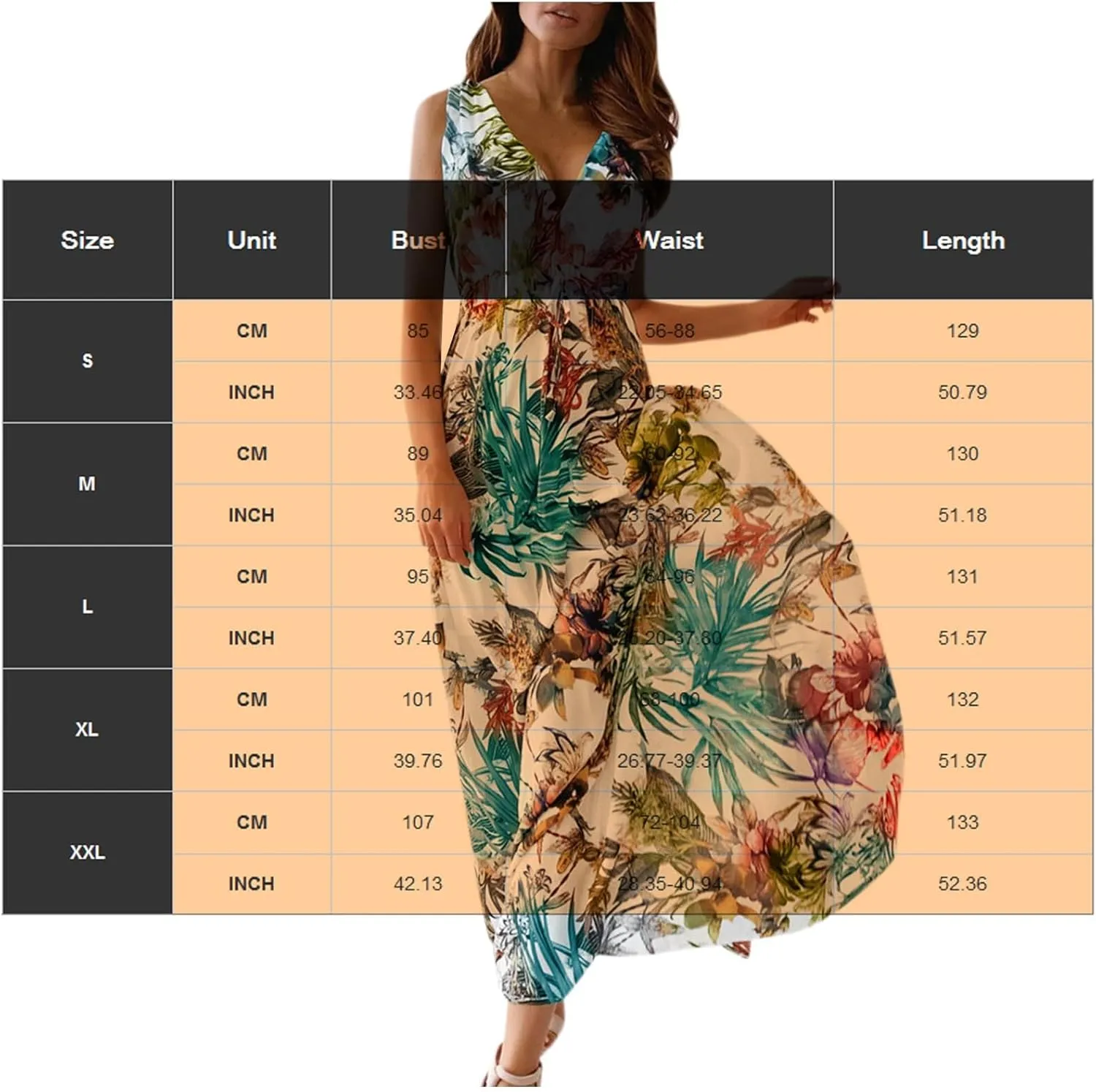 Garden Party Dresses for Women Womens Summer Tropical Dress Boho Floral Print Sleeveless Vneck Hawaiian Maxi Dresses