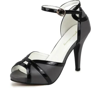 getmorebeauty Peep Toe Heels for Women Sexy Strappy High Heels Ankle Strap Heeled Sandals