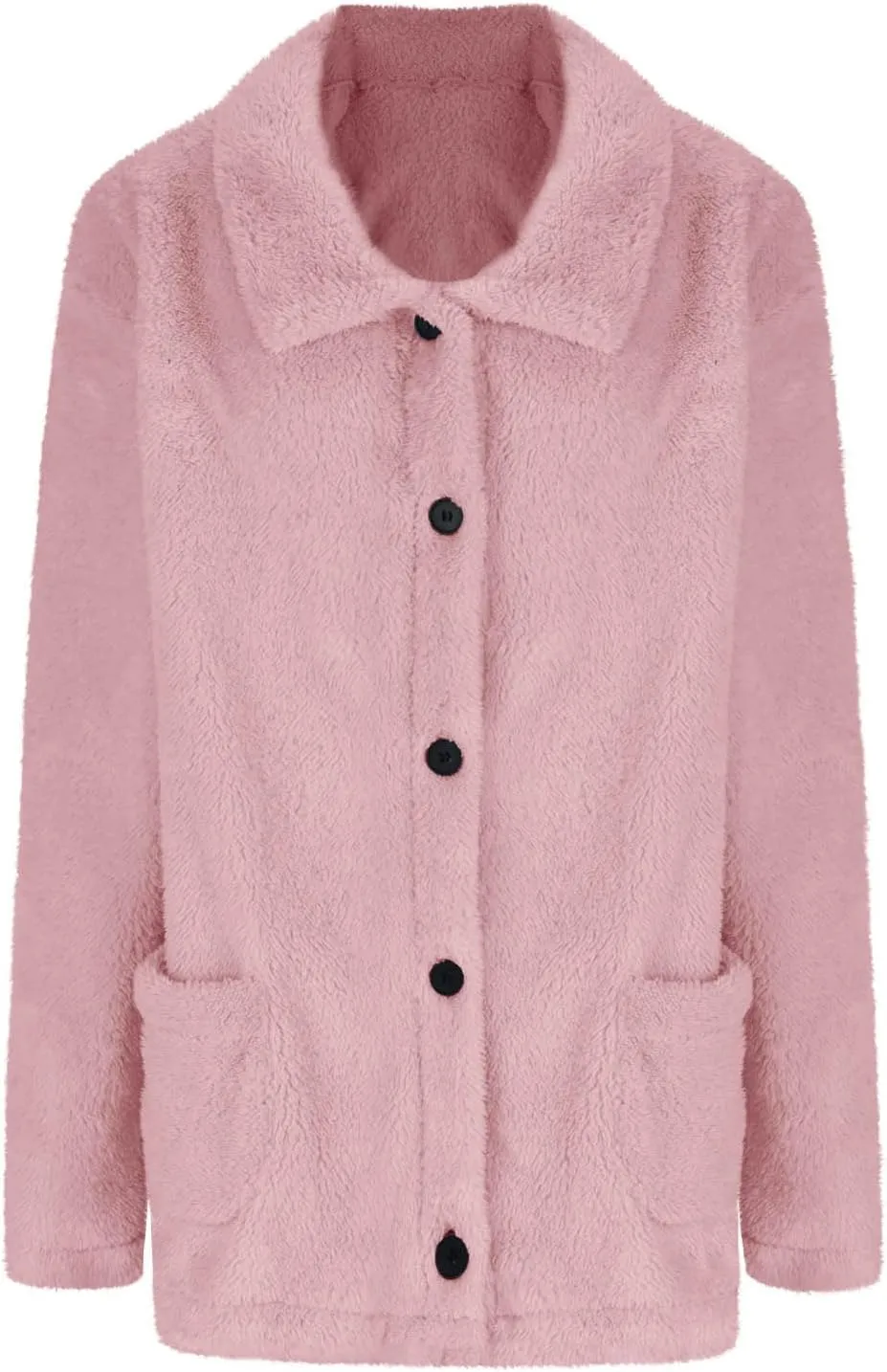 Girls Fleece Jacket Winter Faux Fuzzy Jacket Oversized Fleece Hooded Long Sleeve Sherpa Coat Teddy Coat with Pockets