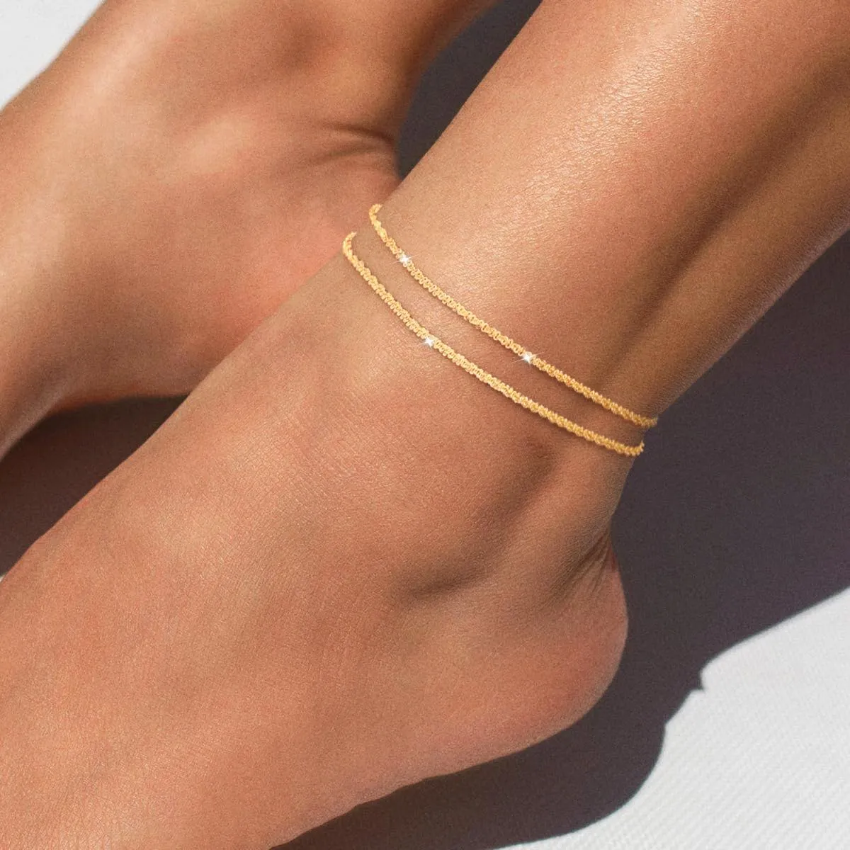 Gold Ankle Bracelets for Women,14K Real Gold Plated Waterproof Anklets Set Layered Anklets for Women Dainty Trendy Jewelry Gift Non Tarnish