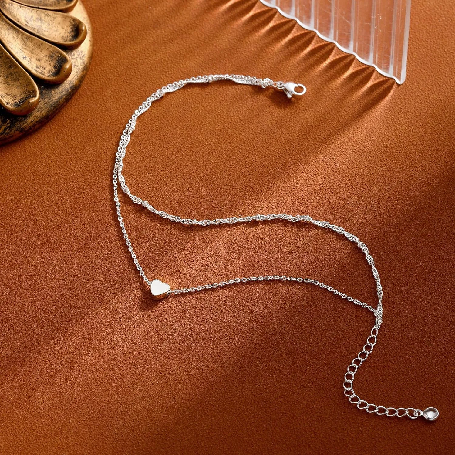 Gold/Silver Anklets for Women Ankle Bracelets for Women Waterproof Beach Layered Anklet Bracelets for Women Cuban Link Anklets Set Dainty Cute Heart Butterfly Anklets Non Tarnish Jewelry Gift