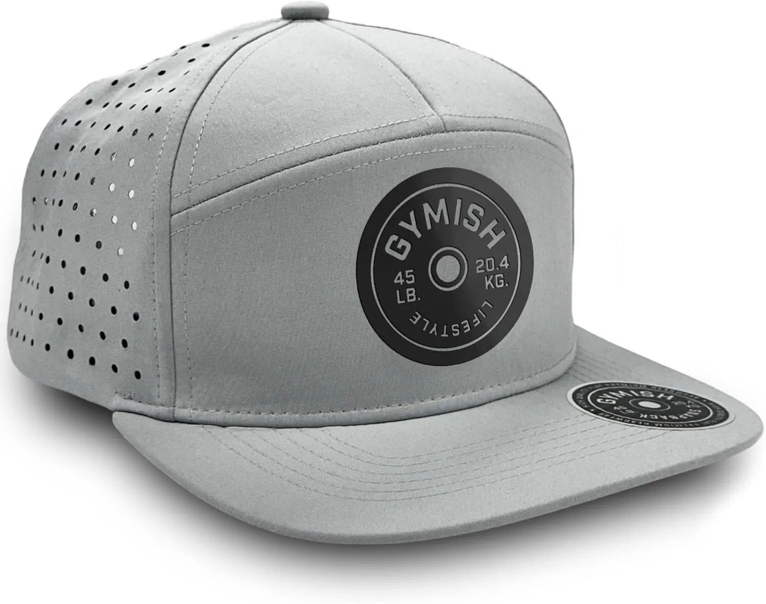 Gym Weight Plate Workout Hat for Men Classic 7 Panel Laser Vented Snapback Hat Mens Gifts
