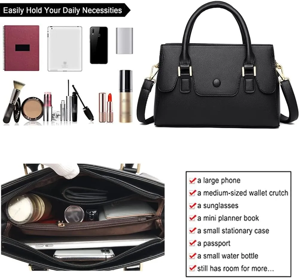 Handbags for Women Top Handle Handbag Leather Satchel Medium Tote Bags Shoulder Bag Crossbody Bag Ladies Purses