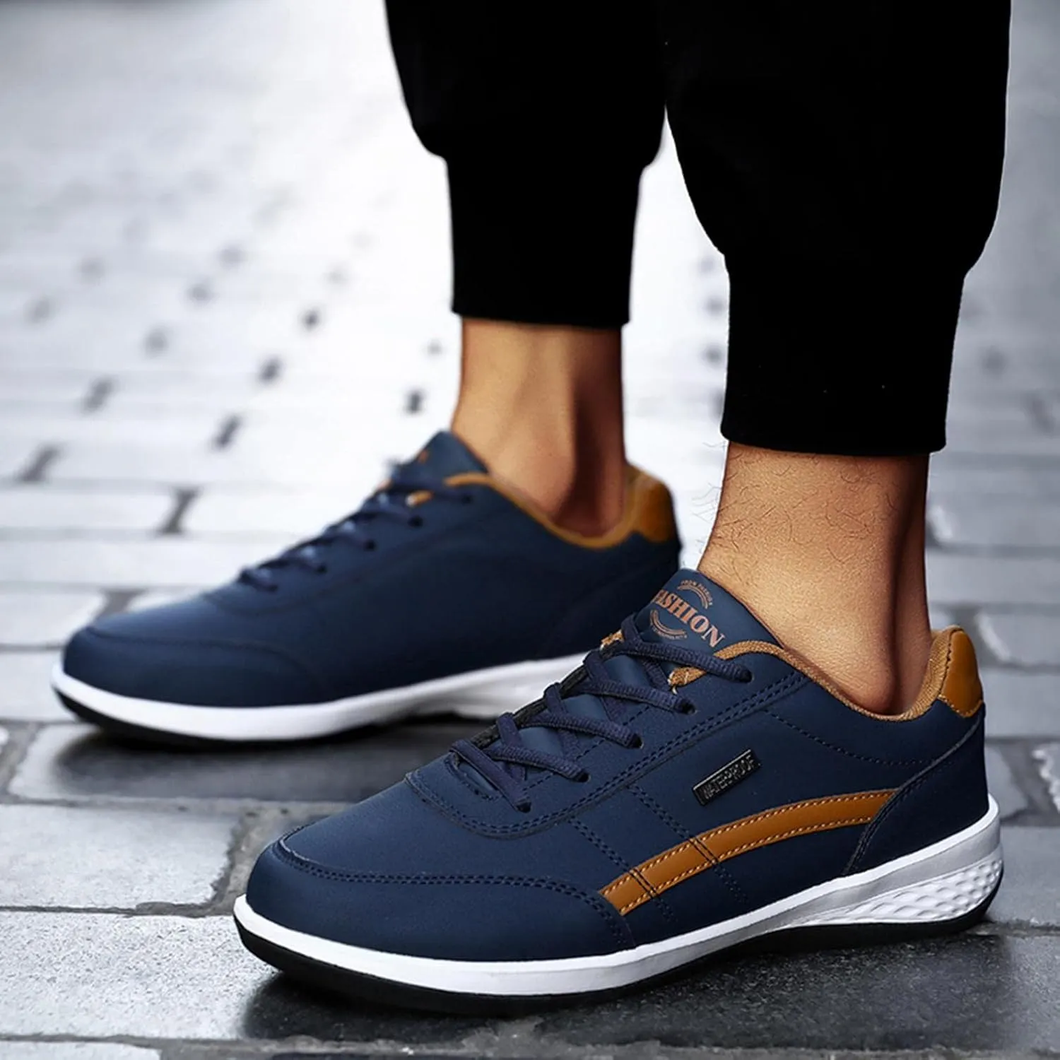 Hbeylia Mens Lightweight Walking Shoes Comfortable Lace Up Athletic Cushioned Sports Sneakers for Tennis, Gym, Running, Hiking,Casual Workout