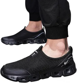 Hbeylia Men's Running Sneakers Breathable Lightweight Mesh Slip On Sport Athletic Tennis Walking Workout Gym Anti Skid Flat Bottom Walking Driving Shoes Running Hiking Jogging Shoes For Male