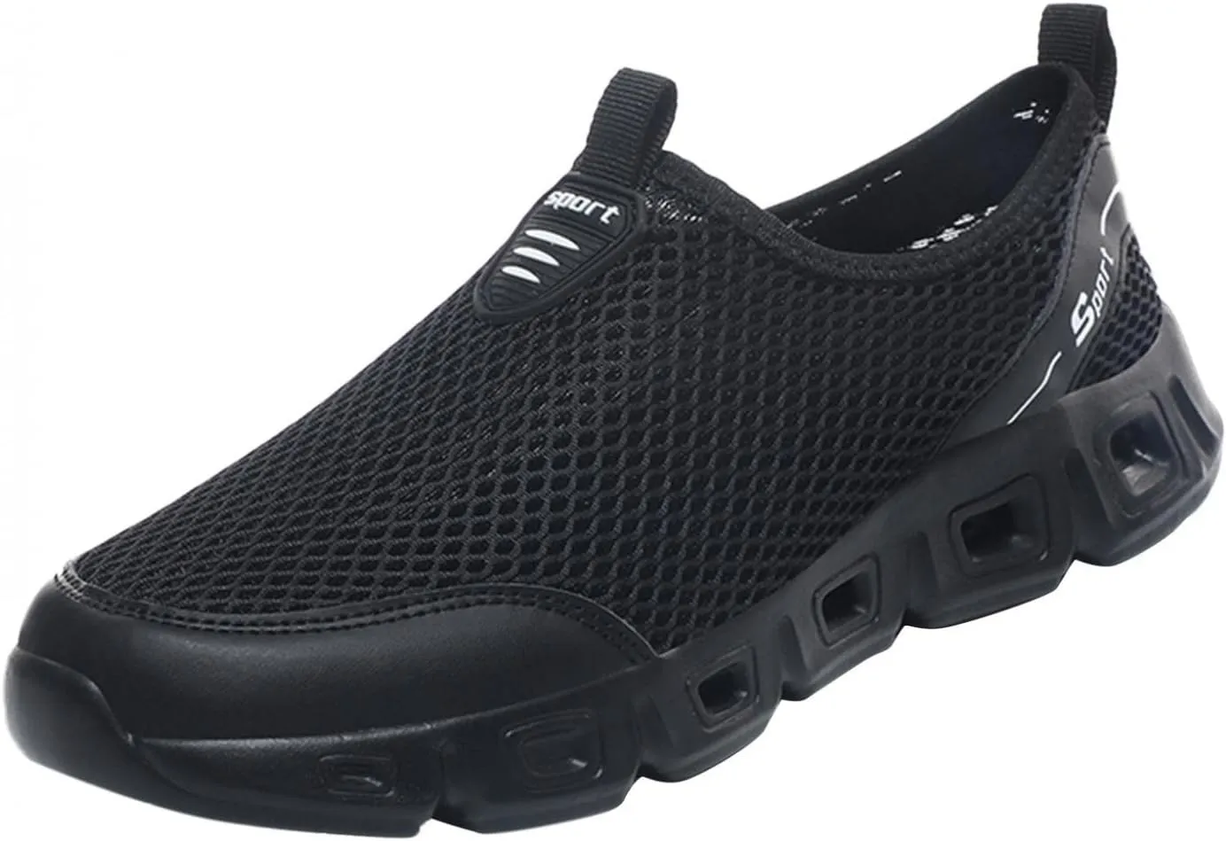 Hbeylia Men's Running Sneakers Breathable Lightweight Mesh Slip On Sport Athletic Tennis Walking Workout Gym Anti Skid Flat Bottom Walking Driving Shoes Running Hiking Jogging Shoes For Male