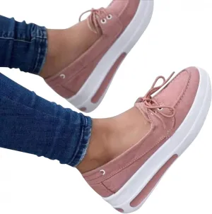 Hbeylia Platform Fashion Sneakers with Arch Support for Women Comfort Casual Chunky Bottom High Heels Slip On Loafers Low Top Walking Shoes Fall Dress Work Sandals Shoes for Ladies