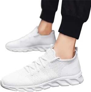 Hbeylia Walking Running Hiking Sports Shoes For Men Fashion Casual Lace Up Athletic Sneakers Anti Skid Cushioned Blade Type Athletic Gym Jogging Tennis Trainer Work Nursing Shoes For Male