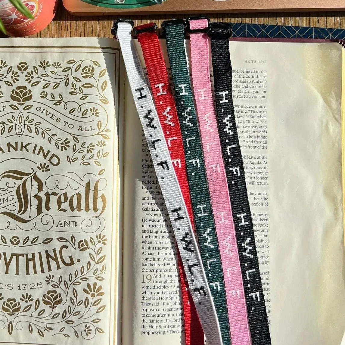 He would Love First WWJD HWLF Bracelets Natural Elastic 3-Pack x What Would Jesus Do Bracelets | Reversible HWLF x WWJD Bracelets in Mauve, Sand, & Green | Fit All Wrist Sizes