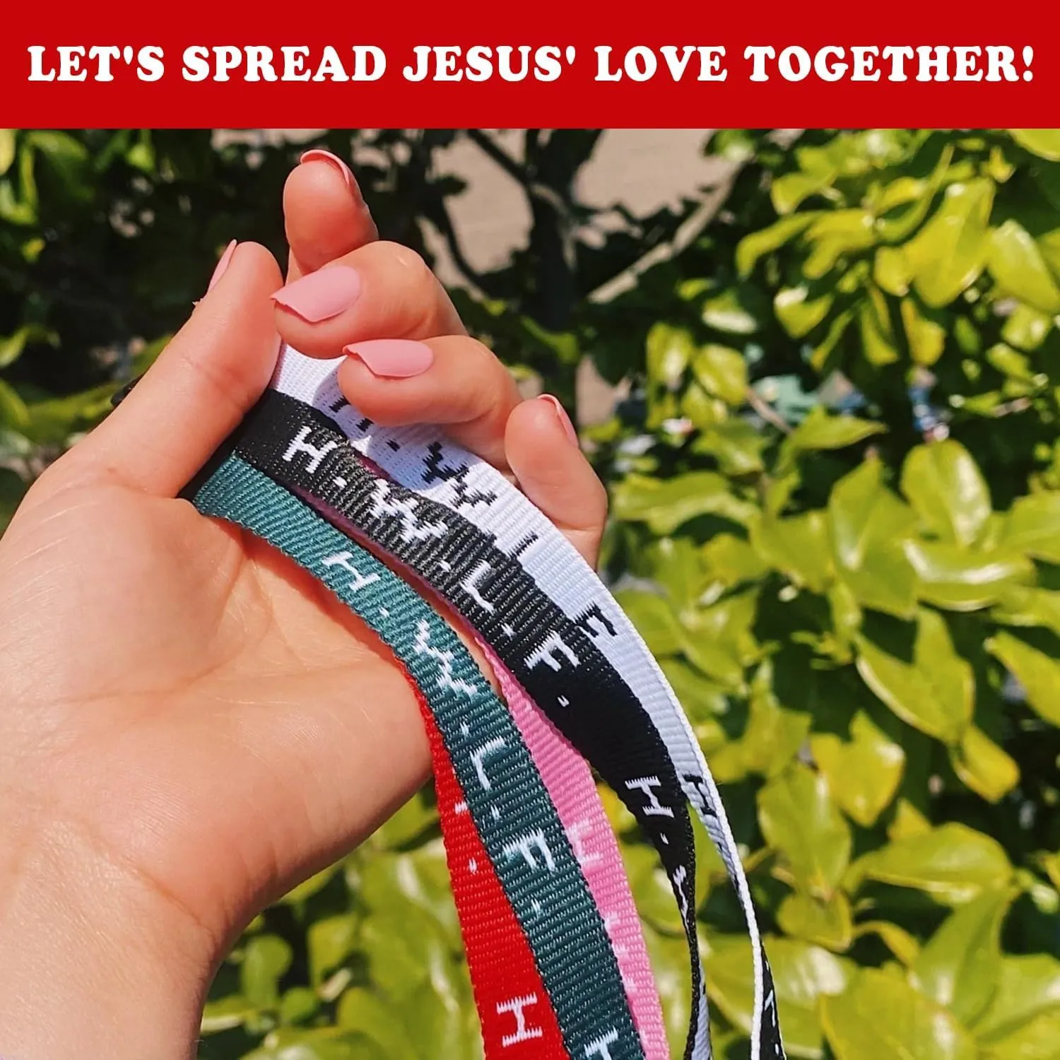 He would Love First WWJD HWLF Bracelets Natural Elastic 3-Pack x What Would Jesus Do Bracelets | Reversible HWLF x WWJD Bracelets in Mauve, Sand, & Green | Fit All Wrist Sizes