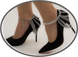 High Heels Anklet Boot Chains for Women Layered Tassel Ankle Chains Gold Punk Bar Nightclubs Party Foot Chains Shoes Chain for Girls Gift