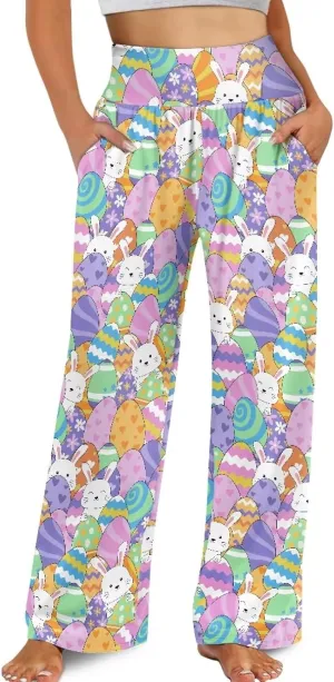 High Waisted Wide Leg Pants for Women Plus Size Yoga Pants with Pockets Stretch Loose Lounge Sweatpants