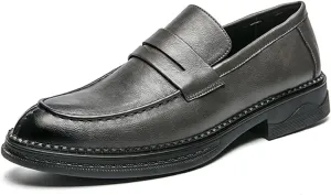 HOOENG Loafer Shoes Driving Moccasins for Men Simple Slip On Penny Loafers Vegan Leather Anti-Slip Flat Heel Flexible Outdoor Slip On