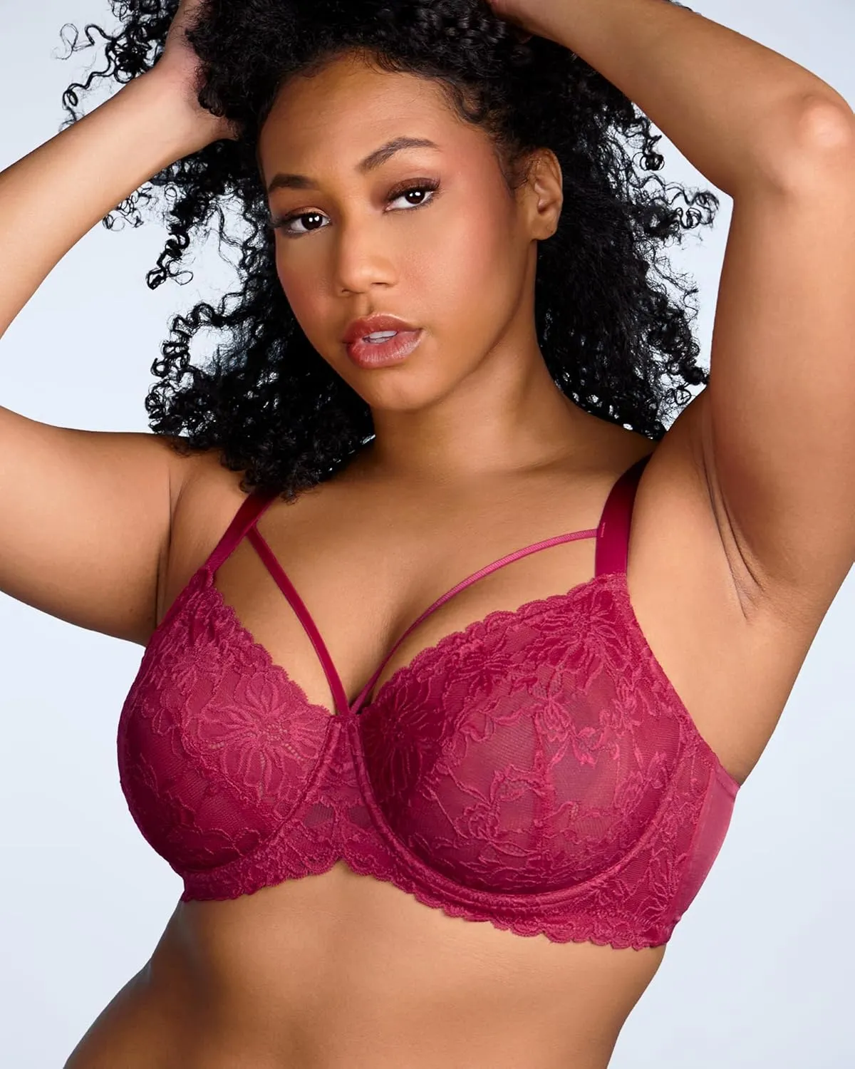 HSIA Minimizer Bras for Women Full Coverage, Unlined Lace Sexy Plus Size Underwire Bra for Large Breasts