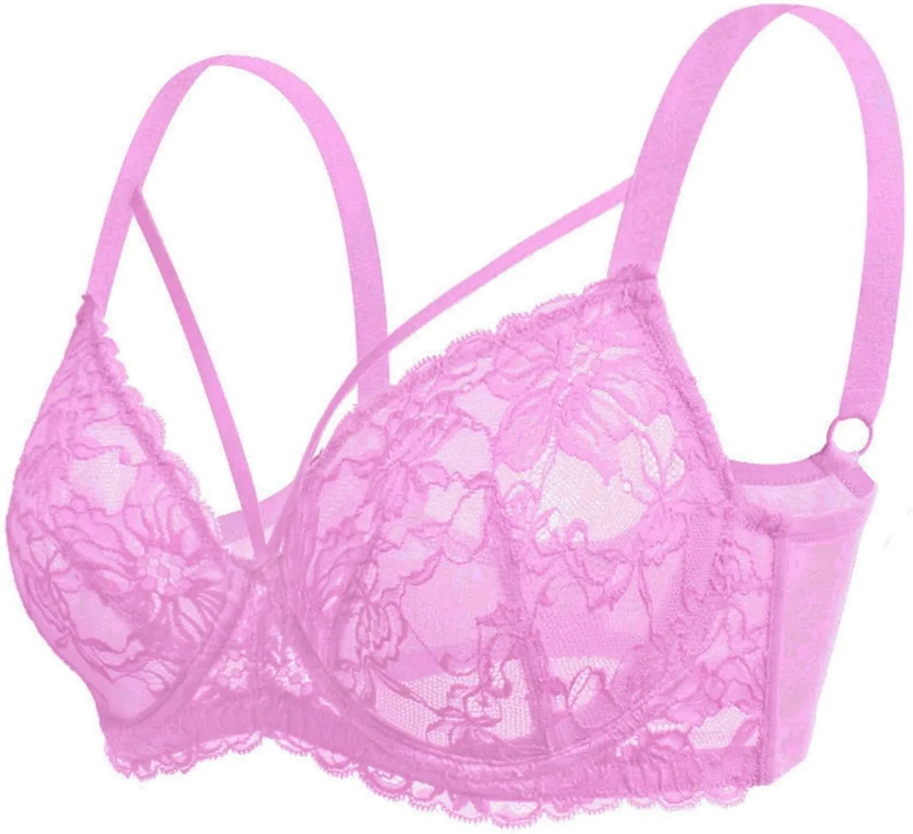 HSIA Minimizer Bras for Women Full Coverage, Unlined Lace Sexy Plus Size Underwire Bra for Large Breasts