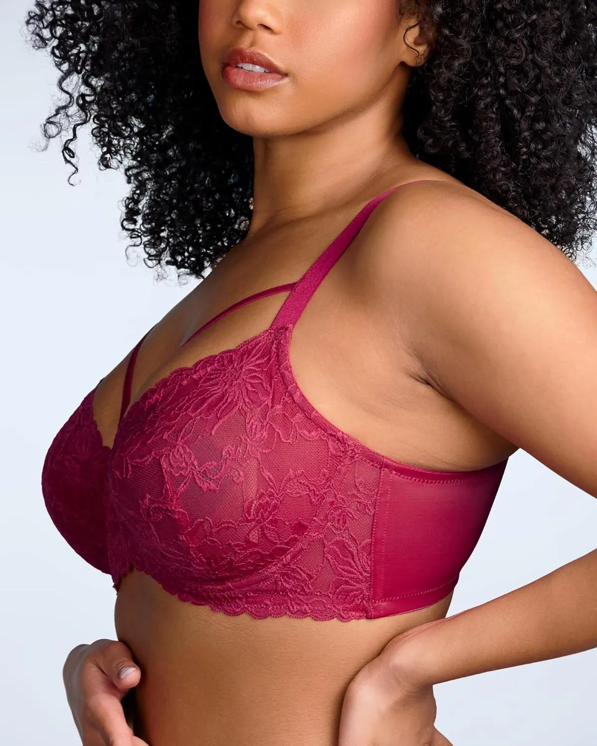 HSIA Minimizer Bras for Women Full Coverage, Unlined Lace Sexy Plus Size Underwire Bra for Large Breasts