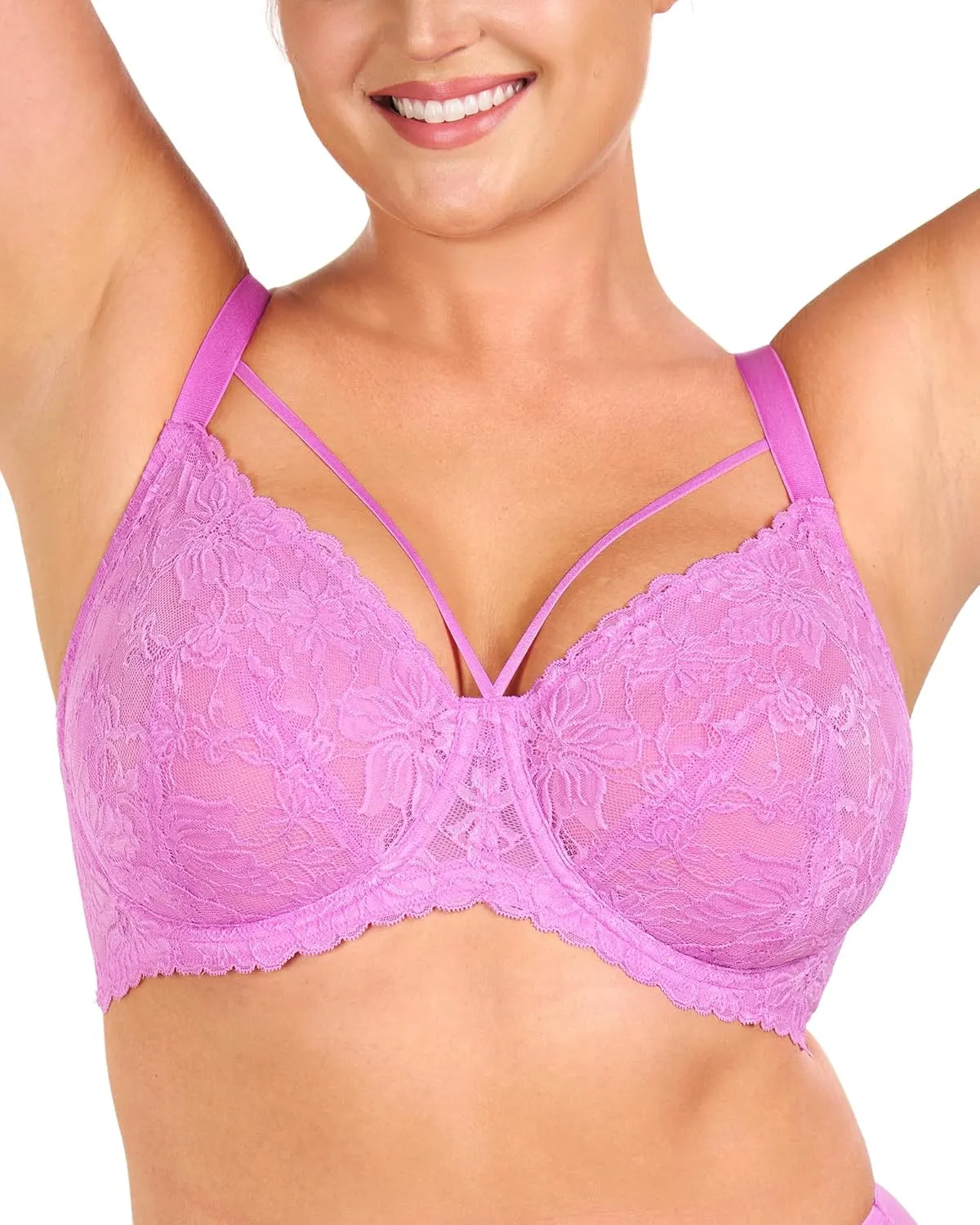 HSIA Minimizer Bras for Women Full Coverage, Unlined Lace Sexy Plus Size Underwire Bra for Large Breasts