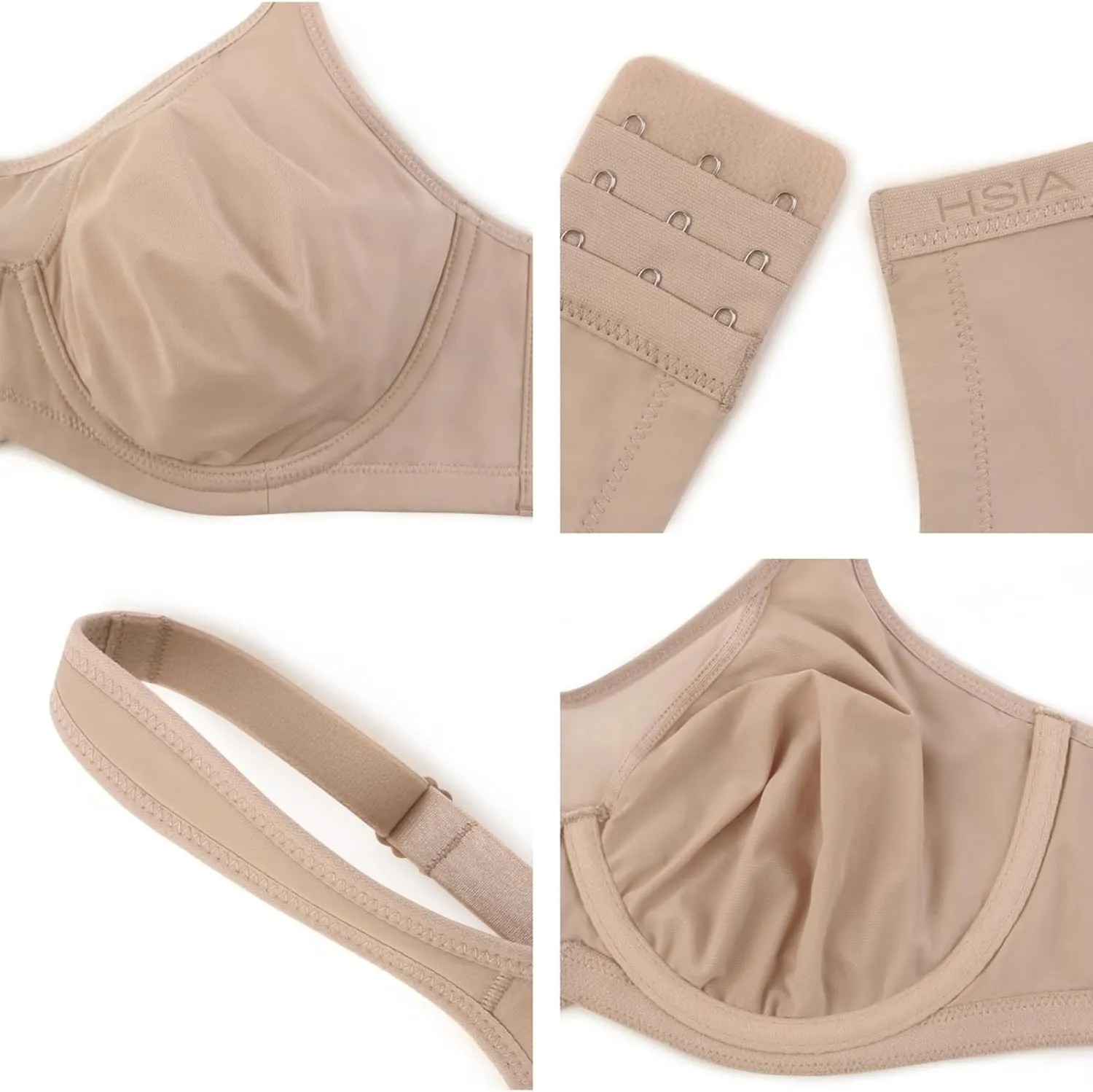 HSIA Minimizer Bras for Women Plus Size, Full Coverage Coolcomfort T Shirt Unlined Bra with Underwire for Heavy Breast