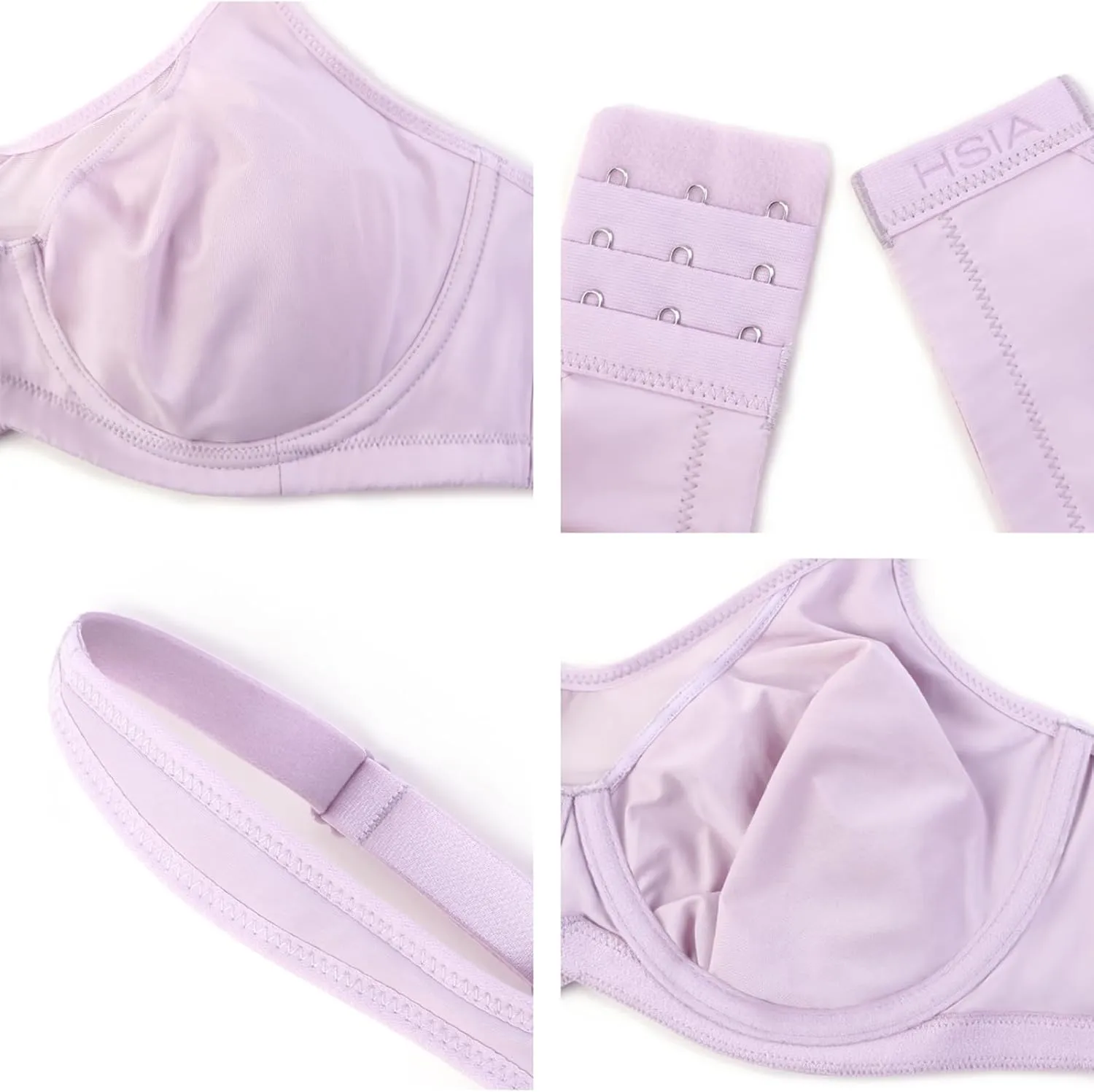 HSIA Minimizer Bras for Women Plus Size, Full Coverage Coolcomfort T Shirt Unlined Bra with Underwire for Heavy Breast