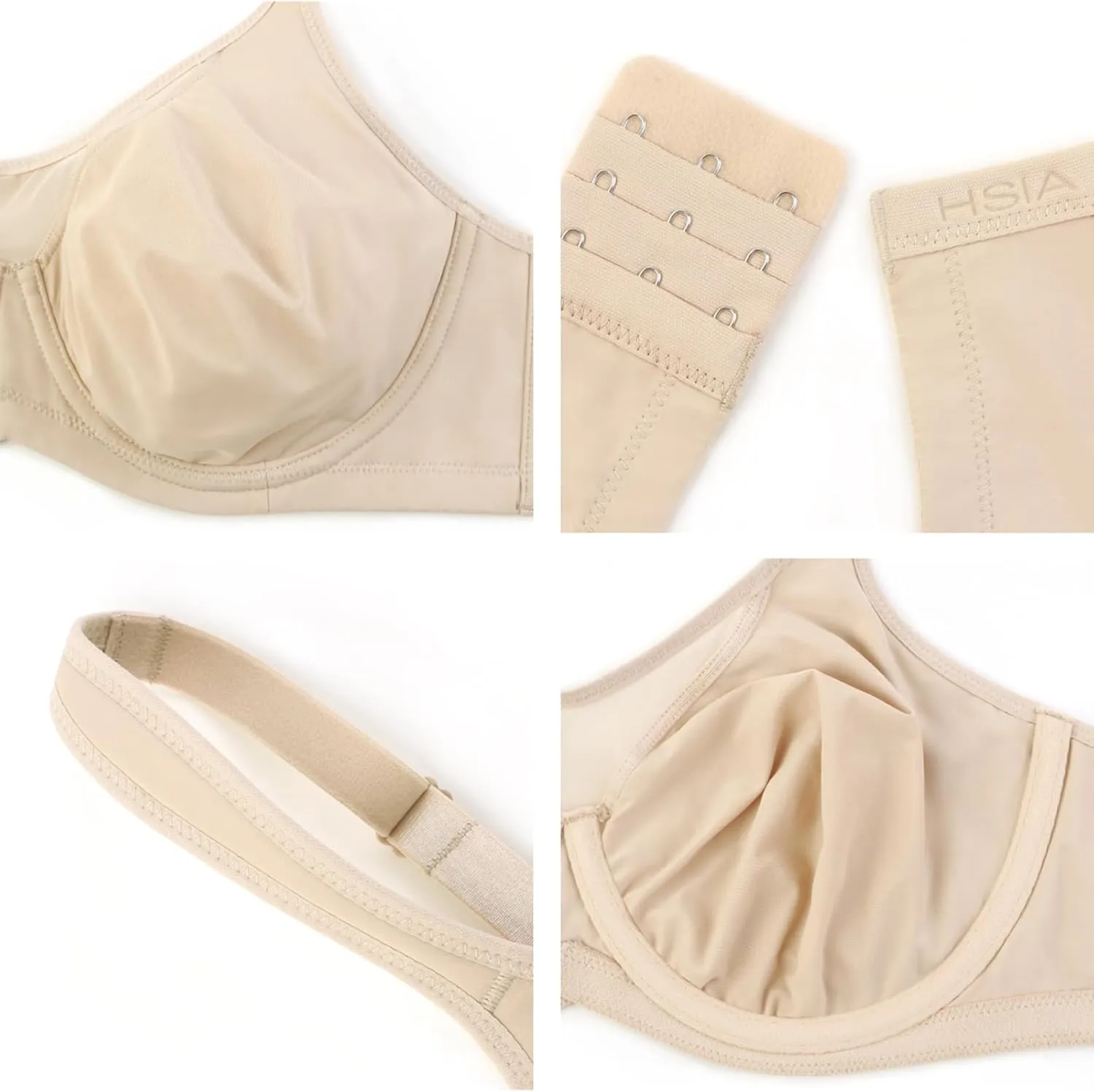 HSIA Minimizer Bras for Women Plus Size, Full Coverage Coolcomfort T Shirt Unlined Bra with Underwire for Heavy Breast