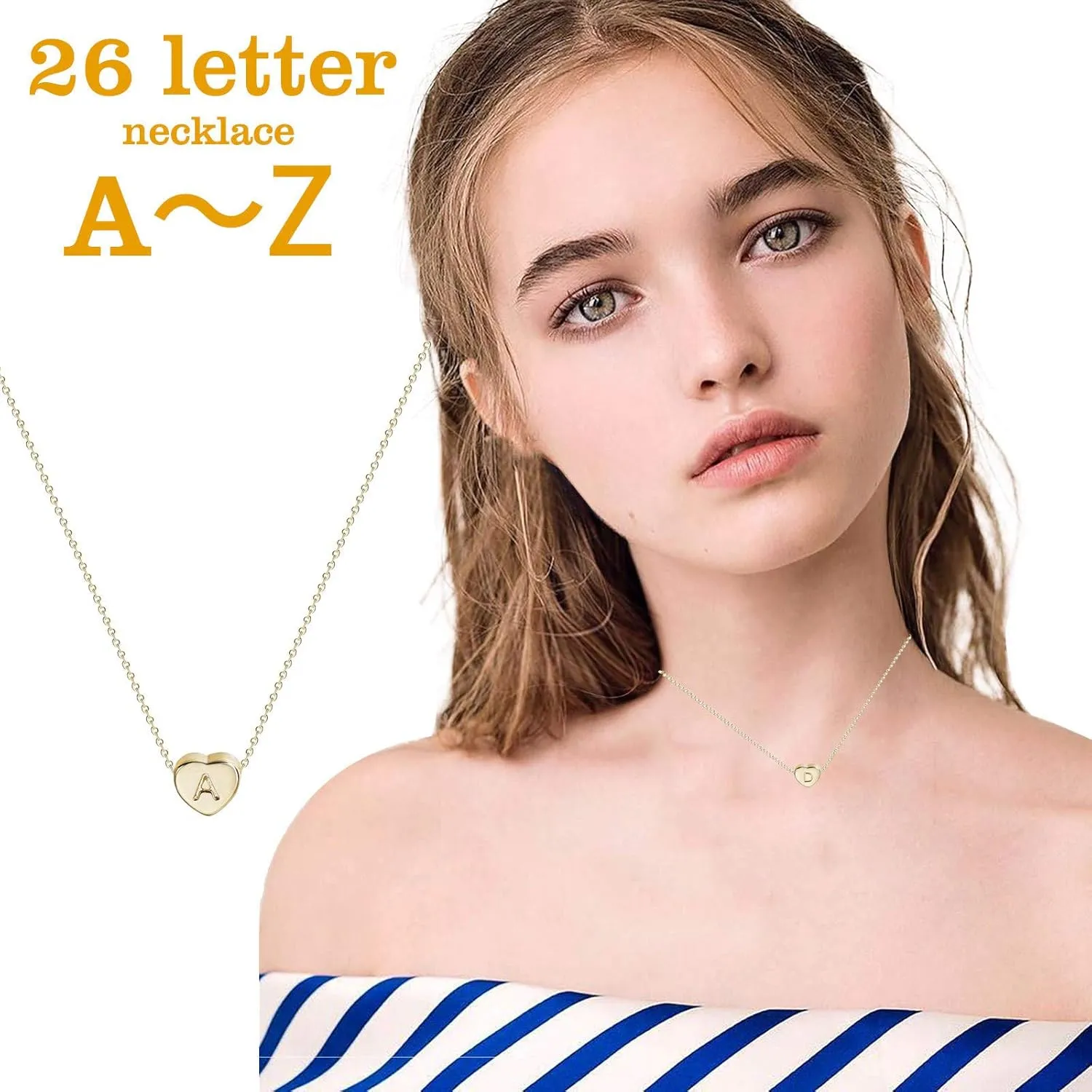 Initial Necklace for Women,Dainty Letter Pendant Chains for Mom Dainty Gold Plated Tiny Choker Valentine's Day Jewelry Gift
